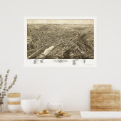 Waukesha, WI Panoramic Map - 1880 Poster (Keuken)