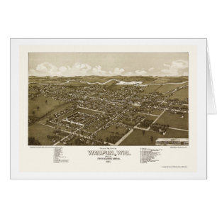 Waupun, carte panoramique de WI - 1885