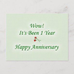 Wauw! IT's was 1 jaar Happy Jubileum Briefkaart