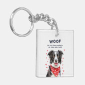 Wauw meer dan Border Collie Heart Bandana Sleutelhanger (Voorkant Links)
