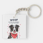 Wauw meer dan Border Collie Heart Bandana Sleutelhanger (Achterkant)