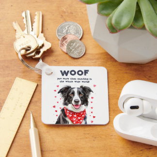 Wauw meer dan Border Collie Heart Bandana Sleutelhanger
