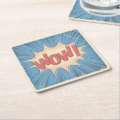 Wauw! Vierkante Kartonnen Onderzetter (Schuin)