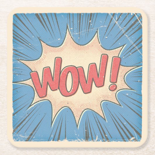Wauw! Vierkante Kartonnen Onderzetter (Voorkant)