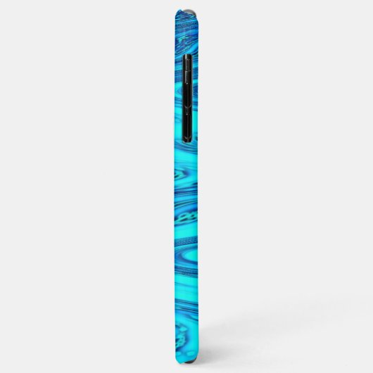 Wave Abstract Monogram Initialen Blauwe Patronen Case-Mate iPhone Case (Achterkant/links)