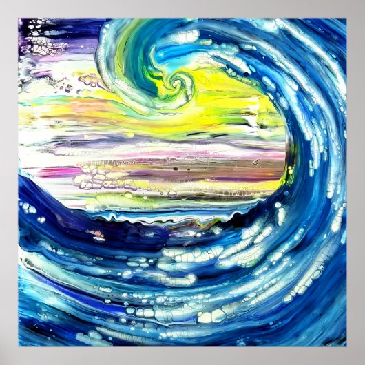 Wave Abstraction van Fiona Poster (Voorkant)