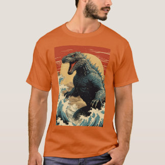 Wave and Godzilla T-shirt