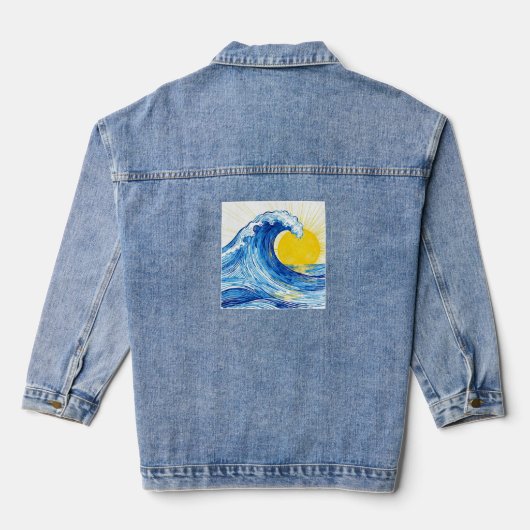 Wave and sun denim jacket (Achterkant)