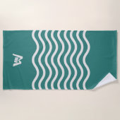 Wave and Walk Logomark Abstract Waves Turquoise Strandlaken (Voorkant)