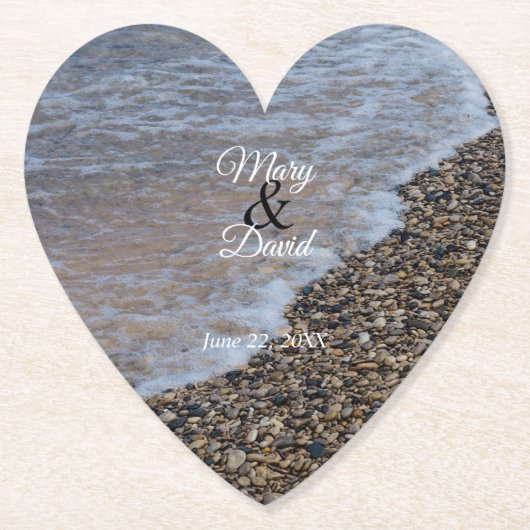 Wave Ashore Bruiloft Papier Onderzetter (Voorkant)