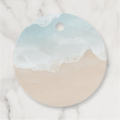 Wave Beach Ocean Round Gift Label (Achterkant)