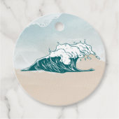 Wave Beach Ocean Round Gift Label (Voorkant)
