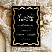 Wave Black repetitie diner Folie Uitnodiging