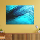 Wave-Blue - Canvasprint Canvas Afdruk (Insitu (Woonkamer))