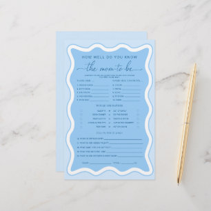 Wave Blue Hoe goed ken je de moeder-to-be spel