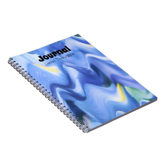 Wave Blues Abstrait Chevron Stripe Journal (Côté Droit)