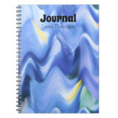 Wave Blues Abstrait Chevron Stripe Journal (Devant)