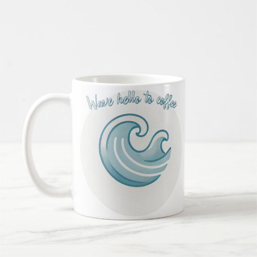 Wave Coffee Mok – Ocean-geïnspireerd Blue Wave Des (Links)