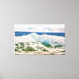 Wave Crash on the Shore: Realistic Seascape Canvas Afdruk