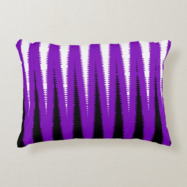 Wave Design Paars Decoratief Kussen (Voorkant)