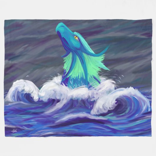 Wave Dragon Fleece Deken (Voorkant (Horizontaal))