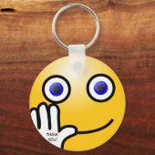 Wave emoticon bedankt! sleutelhanger (Voorkant)