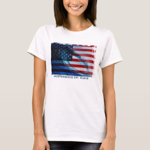 Wave Flag USA Dames T-shirts