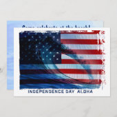 Wave Flag USA Patriottische Partij Uitnodigingen (Voorkant / Achterkant)