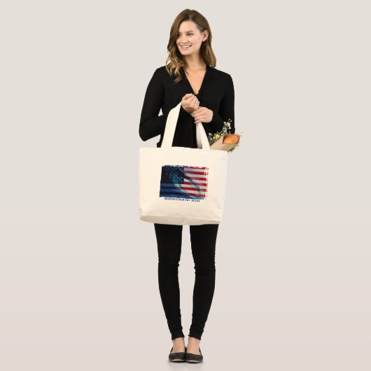 Wave Flag USA Strandtas Grote Tote Bag (Voorkant (model))
