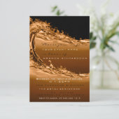 Wave Gold Brown Modern Abstracte feestdag Kaart (Staand voorkant)