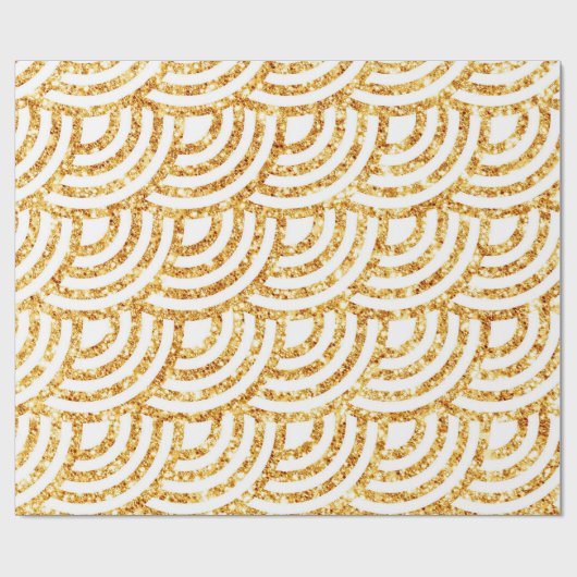 Wave Gold Sun Glitter Boho Popular Collectie Cadeaupapier (Vlak)