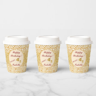 Wave Gold Sun Glitter Boho Popular Collectie Papieren Bekers