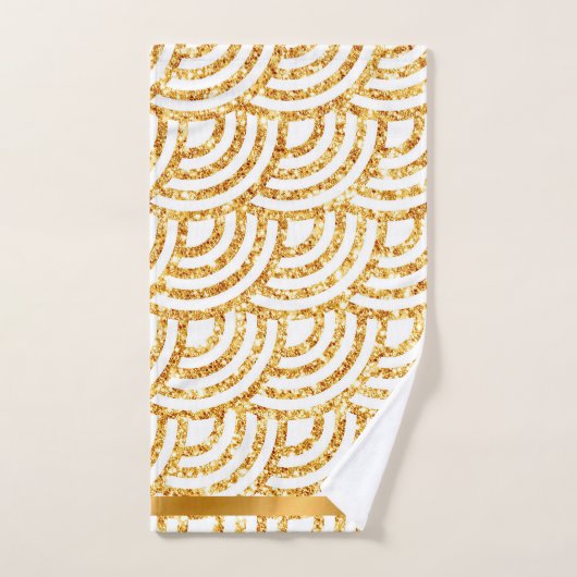 Wave Gold Sun Parties scintillant Boho Populaire C (Serviette à main)