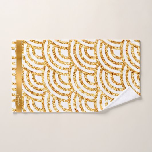 Wave Gold Sun Parties scintillant Boho Populaire C (Serviette à main)