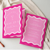 Wave Hot Pink Fête des mariées Jeu et Menu Livret