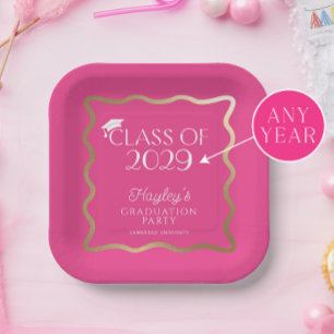 Wave Hot Pink Graduation Party Welkom Papieren Bordje