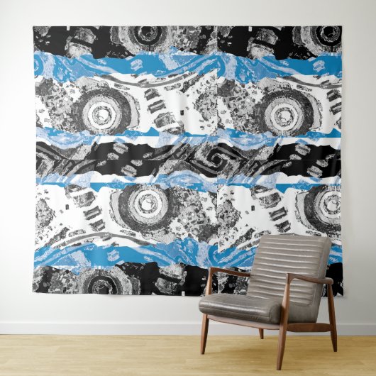 Wave Mechanism – Abstract Extra-Large Tapestry  Wandkleed (In Situ (horizontaal))