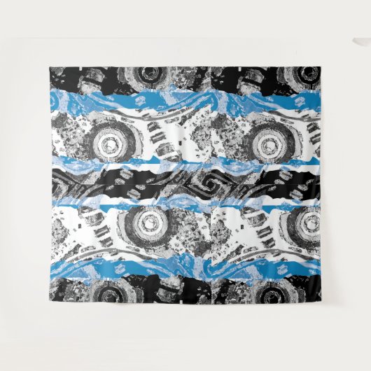 Wave Mechanism – Abstract Extra-Large Tapestry Wandkleed (Voorkant (horizontaal))