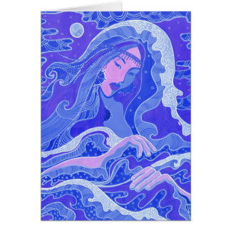 Wave, Mermaid, Fantasy Art Asian Girl, Blue & Pink