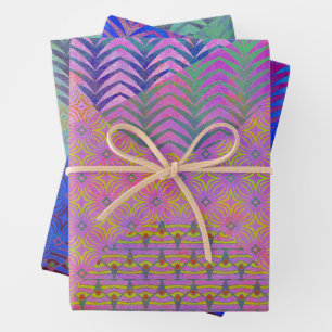 Wave Mixed Media Tri-Pattern Set van inpakpapier Vel