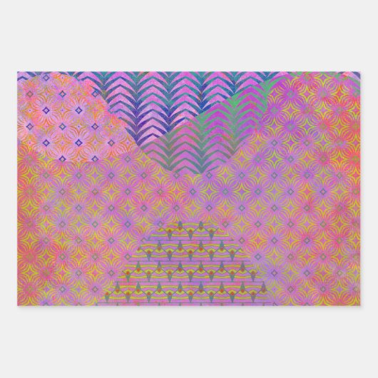 Wave Mixed Media Tri-Pattern Set van inpakpapier Vel (Voorkant)