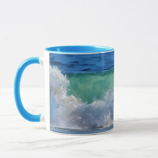 Wave Ocean Splash Beach Art Mug (Gauche)