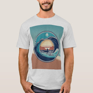 Wave of Change: een minimalistische schets van oce T-shirt