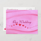 Wave of Red Hearts bruiloft uitnodiging Briefkaart (Voorkant / Achterkant)