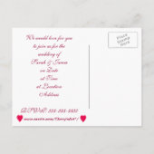 Wave of Red Hearts Wedding Invitation Cartes posta (Dos)