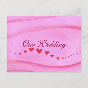 Wave of Red Hearts Wedding Invitation Cartes posta