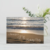 Wave op Sunset 40th Birthday Party Invitation Card Kaart (Staand voorkant)