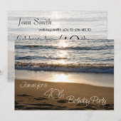 Wave op Sunset 40th Birthday Party Invitation Card Kaart (Voorkant / Achterkant)