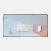 Wave pastel blauw koraal gradiënt bloemnaam bureaumat (Keyboard & Muis)