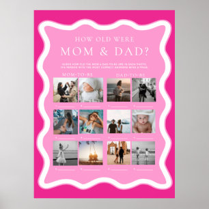 Wave Pink Hoe oud waren mama en papa Fotospel Poster